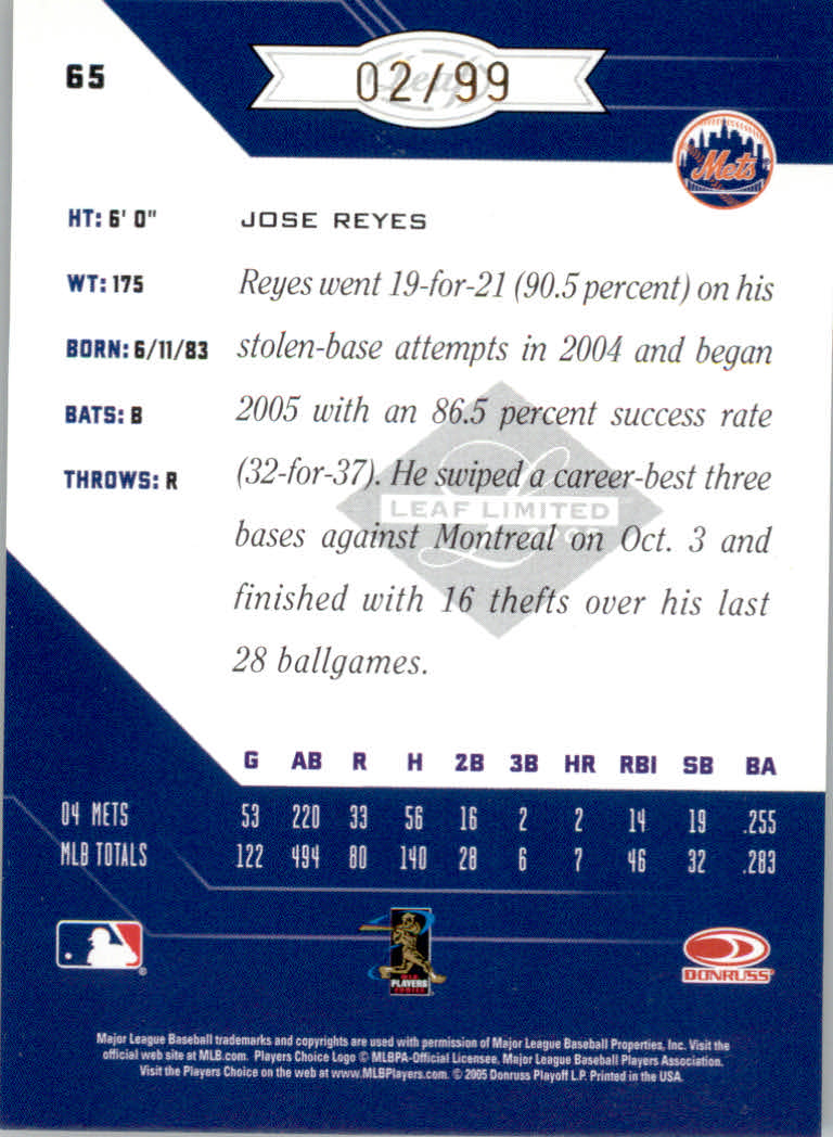 Carte Parallele "Spotlight" Baseball Limited Leaf 2005 - Foto 9 di 65