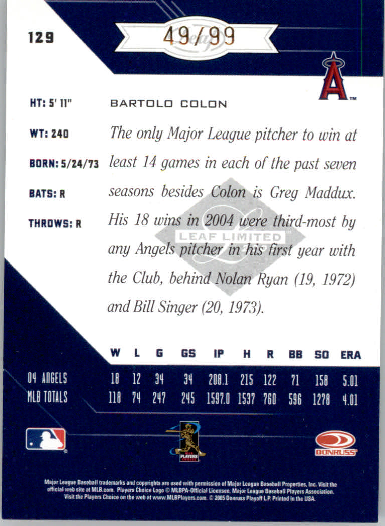 Carte Parallele "Spotlight" Baseball Limited Leaf 2005 - Foto 25 di 65