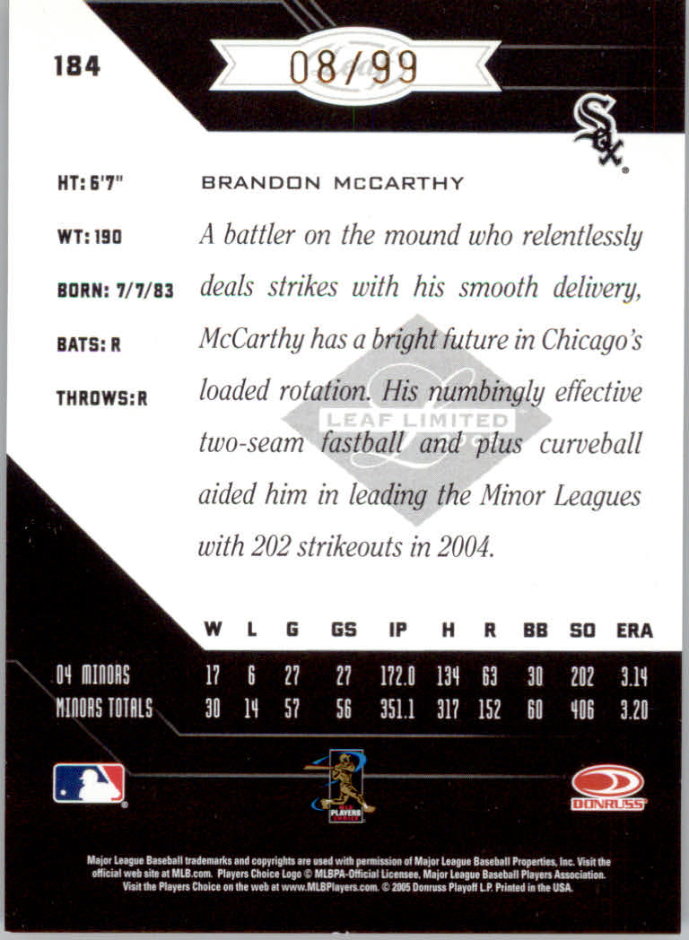 Carte Parallele "Spotlight" Baseball Limited Leaf 2005 - Foto 35 di 65