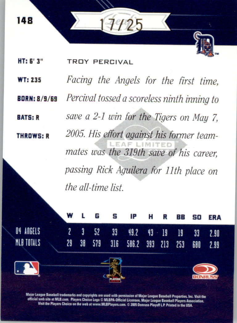 Carte Parallele "Spotlight" Baseball Limited Leaf 2005 - Foto 43 di 65
