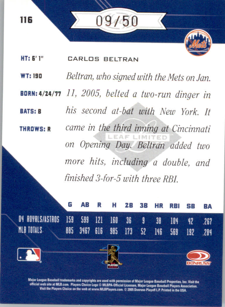 Carte Parallele "Spotlight" Baseball Limited Leaf 2005 - Foto 59 di 65