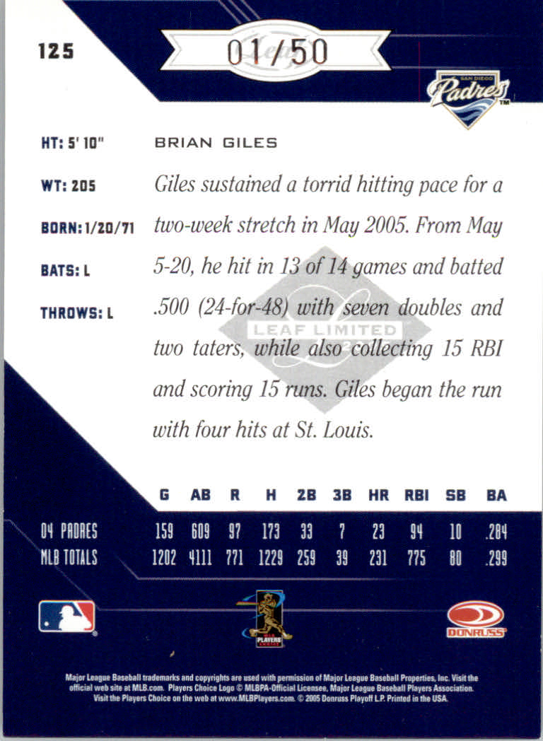 Carte Parallele "Spotlight" Baseball Limited Leaf 2005 - Foto 61 di 65