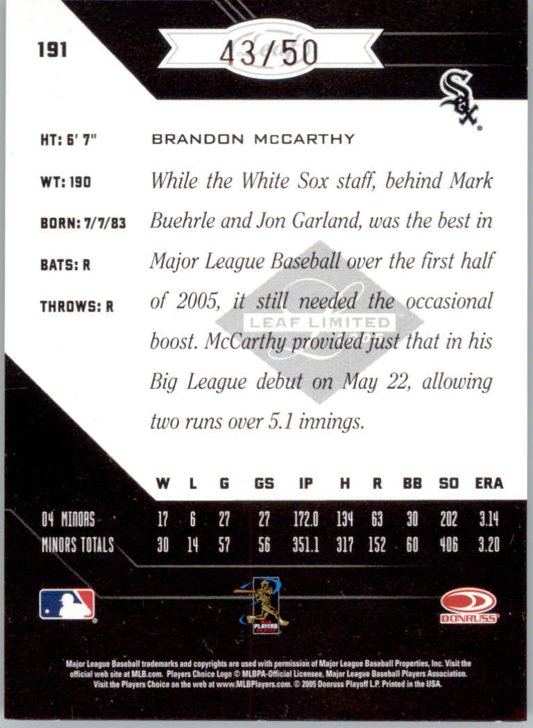 Carte Parallele "Spotlight" Baseball Limited Leaf 2005 - Foto 63 di 65