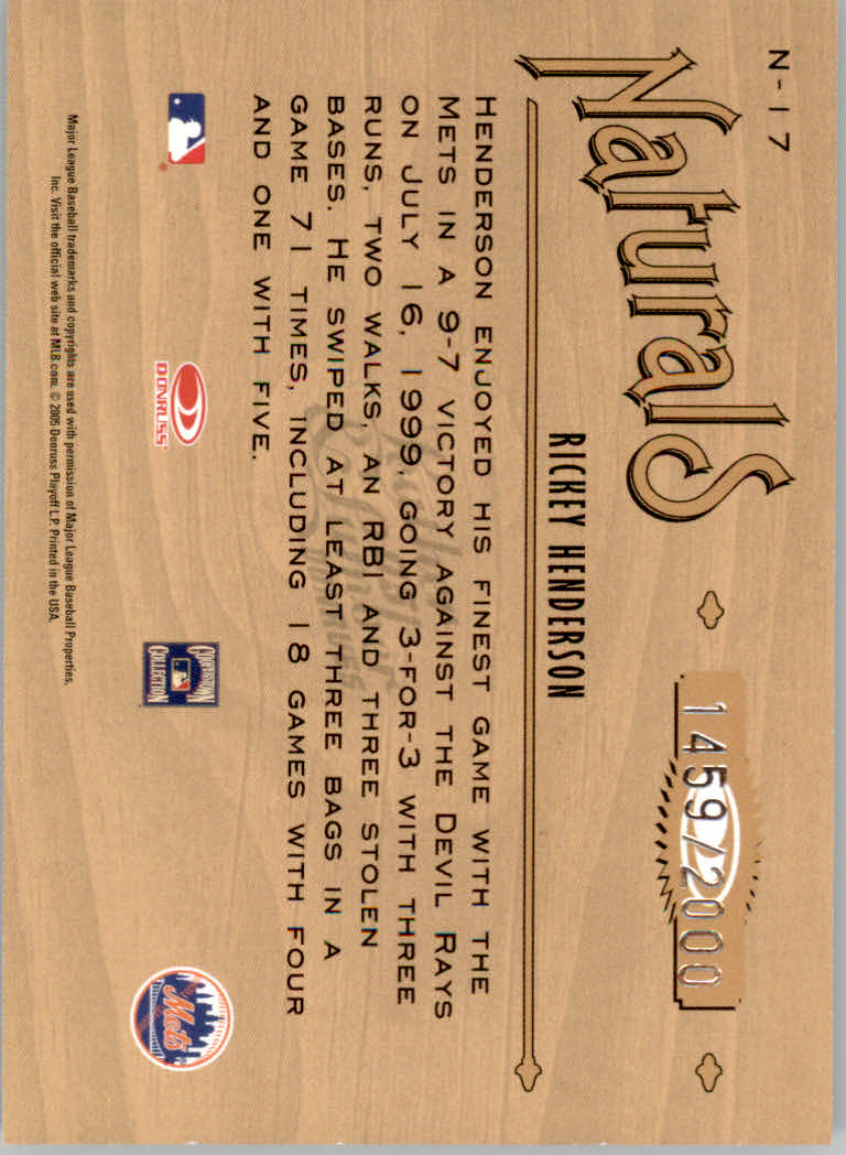 2005 Leather and Lumber Baseball "Naturals and Rivals" Insert Cards - Picture 25 of 66
