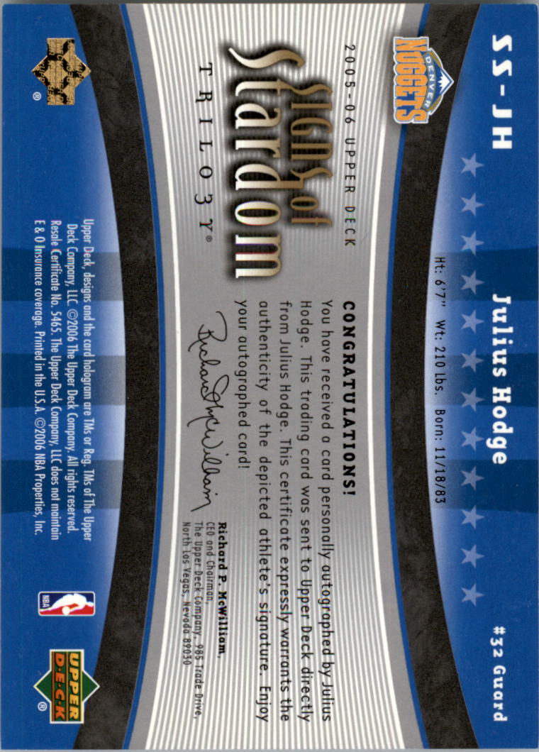 2005-06 Upper Deck Trilogy Basketball Signs of Stardom AUTO You Pick - Picture 14 of 26