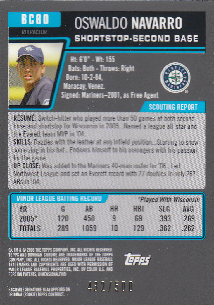 2006 Bowman Chrome Baseball Part 2 Prospects - Picture 428 of 432