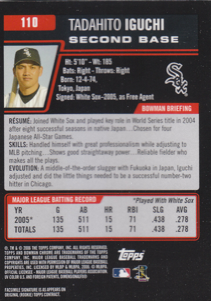 2006 Bowman Chrome Baseball Part 1 - Picture 168 of 412