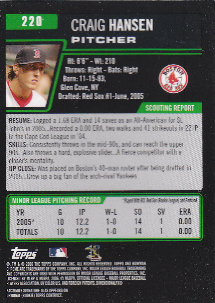 2006 Bowman Chrome Baseball Part 1 - Picture 332 of 412