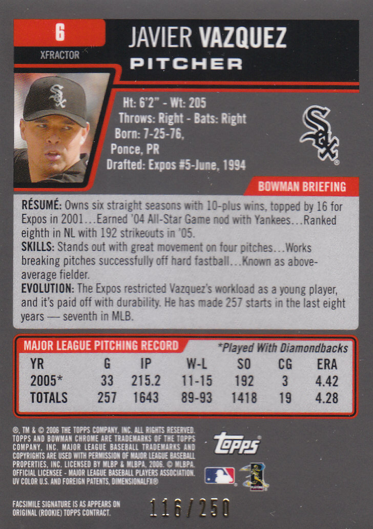 2006 Bowman Chrome Baseball Part 1 - Picture 410 of 412