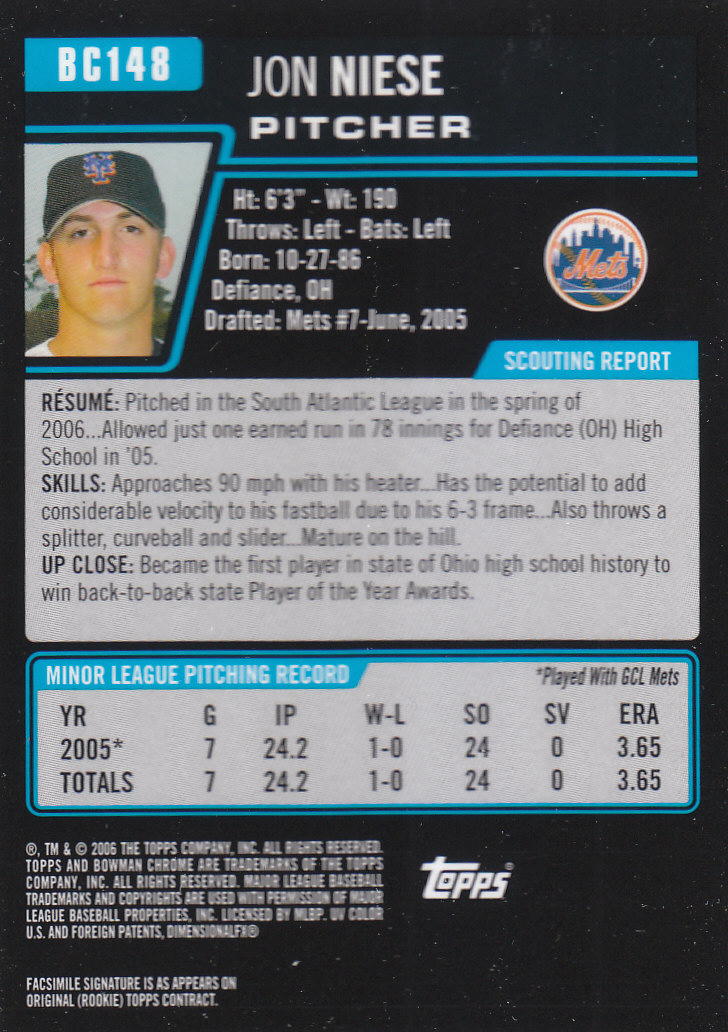 2006 Bowman Chrome Baseball Part 2 Prospects - Picture 287 of 432