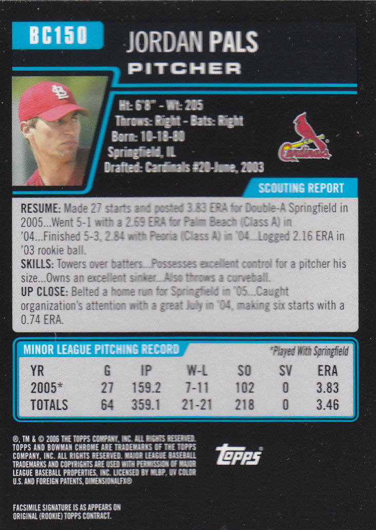2006 Bowman Chrome Baseball Part 2 Prospects - Picture 291 of 432