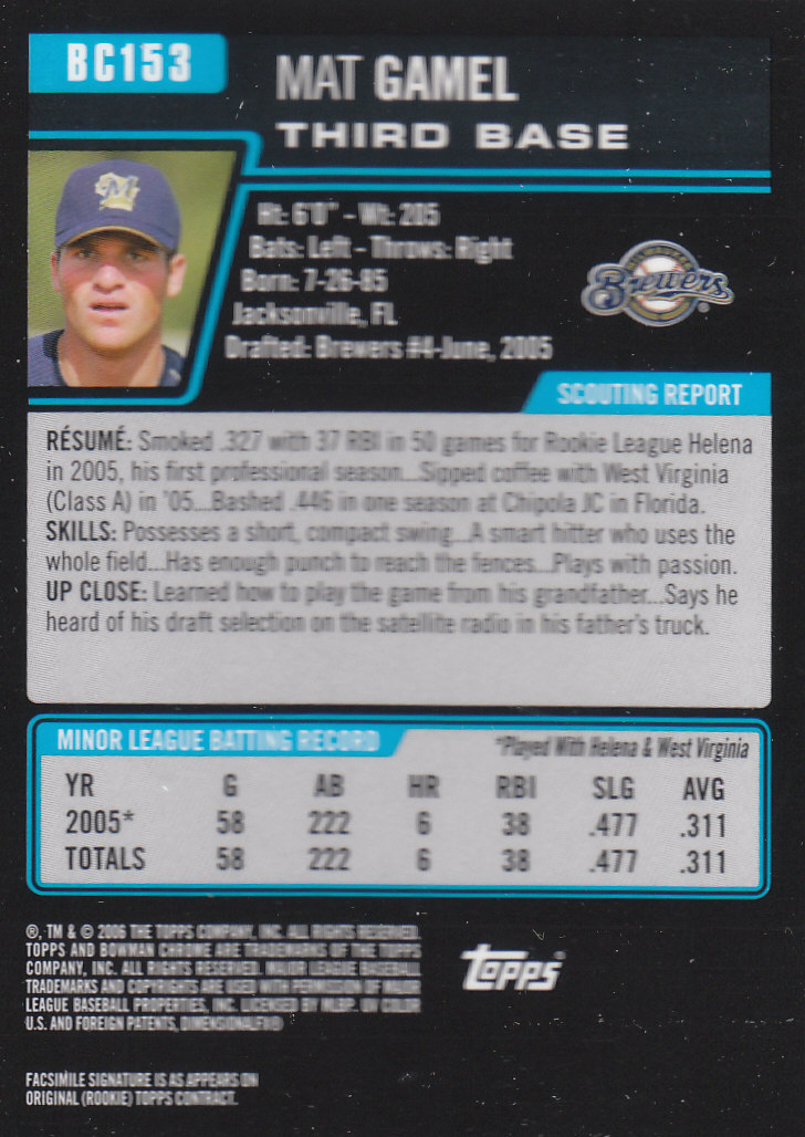 2006 Bowman Chrome Baseball Part 2 Prospects - Picture 297 of 432