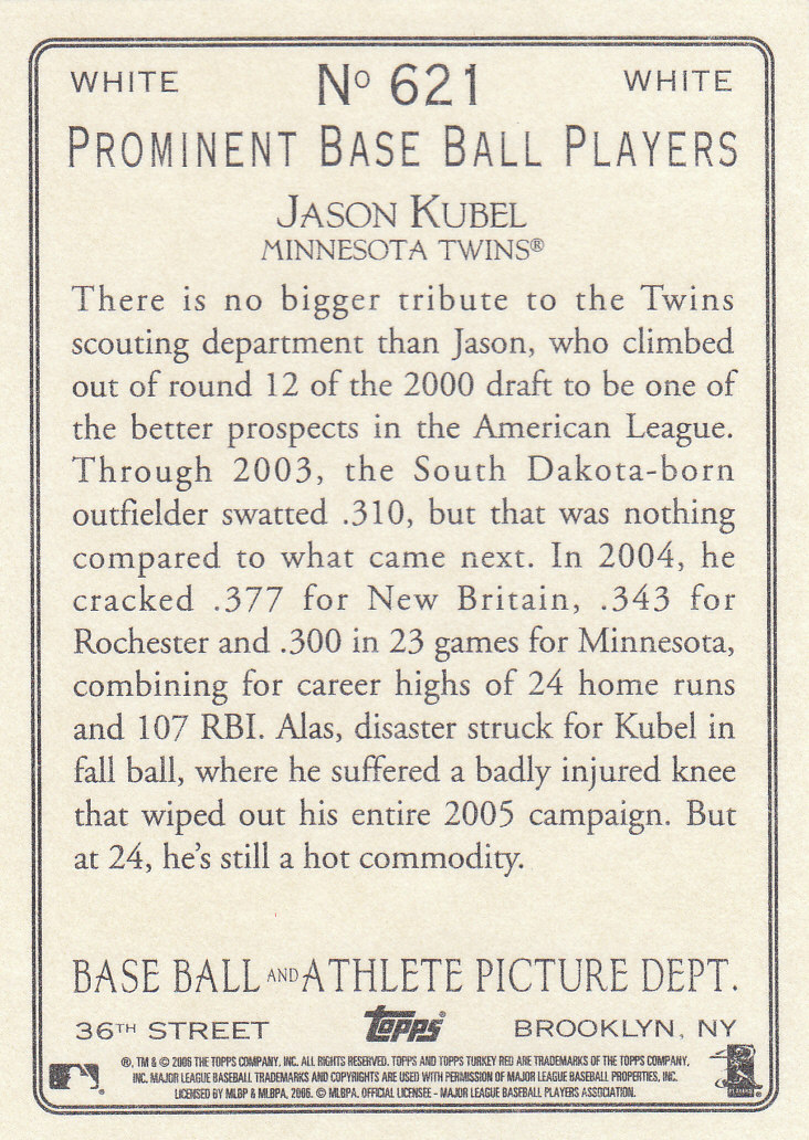 2006 Topps Turkey Red Baseball Part 3 - Picture 115 of 117