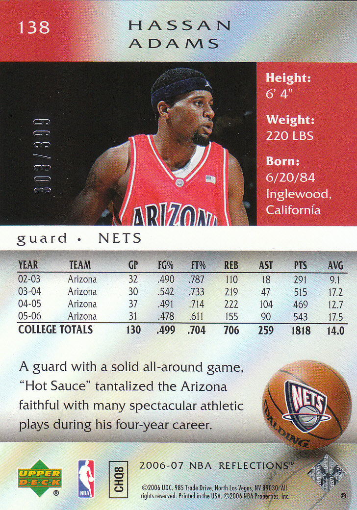 2006/2007 Reflections (Upper Deck) Basketball - Picture 62 of 90