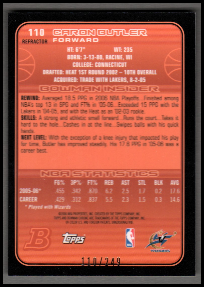 Bowman 2006-07 cromo refractor/refractores de baloncesto paralelo que eliges - Imagen 22 de 30