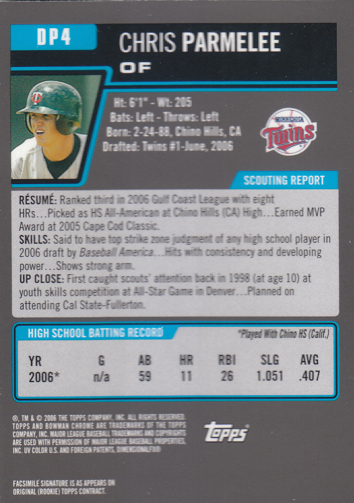 2006 Bowman Chrome Draft Baseball - Picture 115 of 368