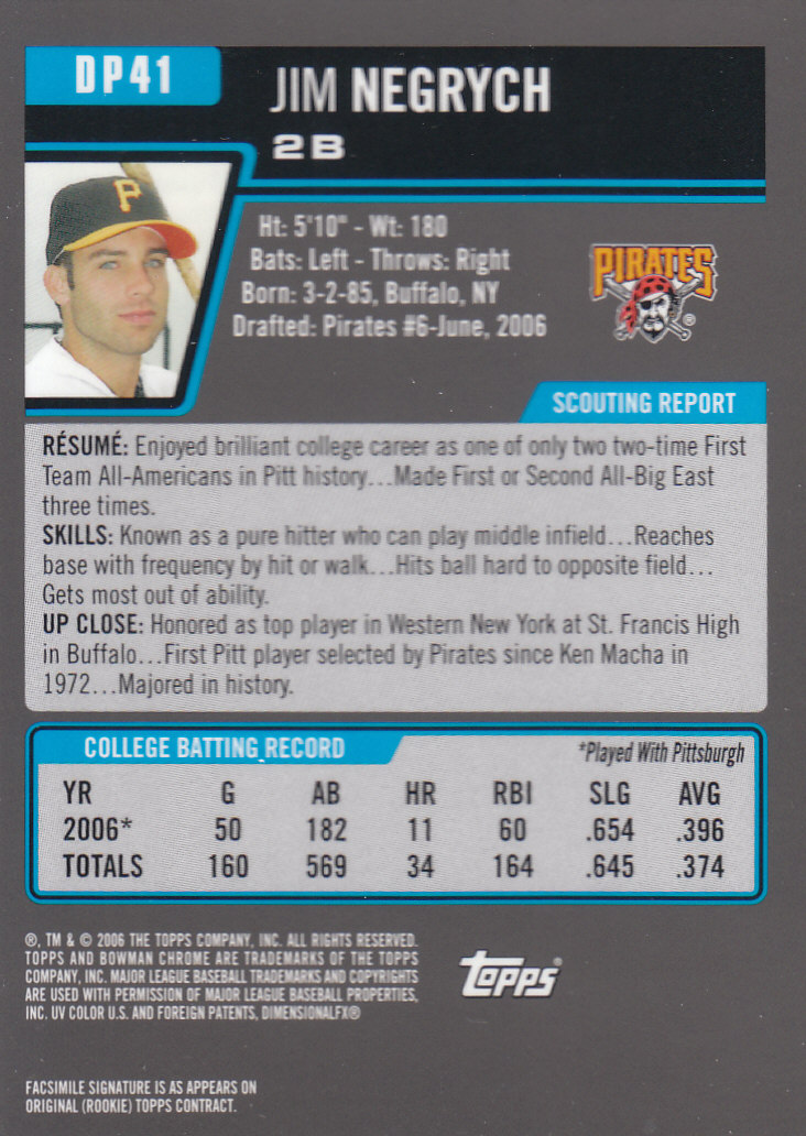 2006 Bowman Chrome Draft Baseball - Picture 183 of 368