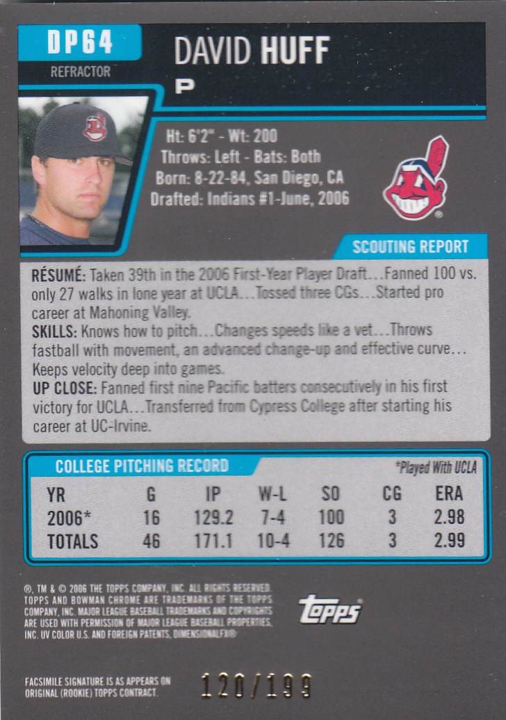 2006 Bowman Chrome Draft Baseball - Picture 240 of 368