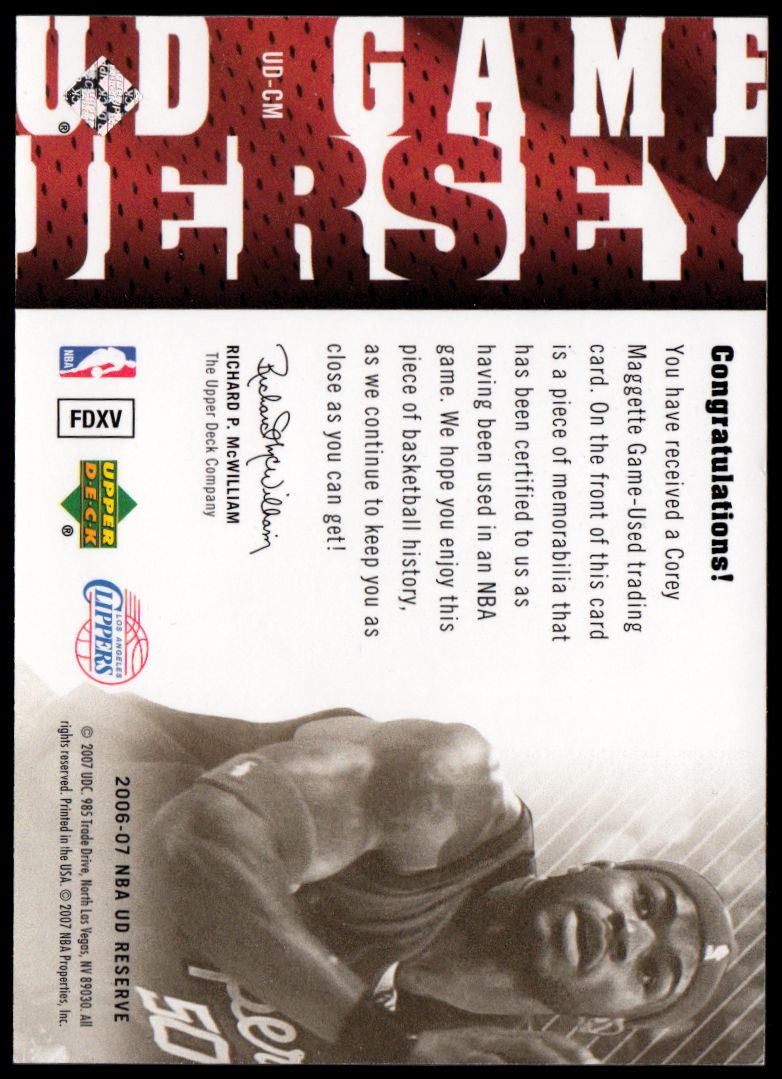 2006-07 UD Reserve Basket Game Maglie YOU SCEGLI Maglia carta reliquia - Foto 11 di 37