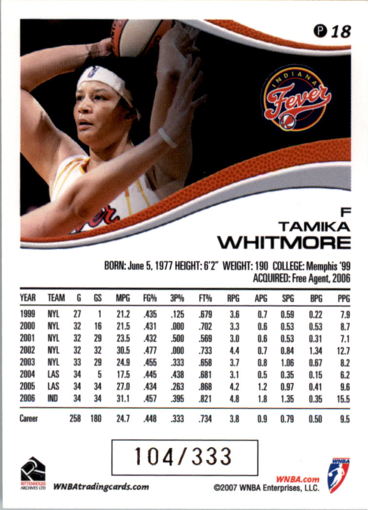 2007 WNBA Parallel #d/333 YOU PICK - Picture 9 of 35