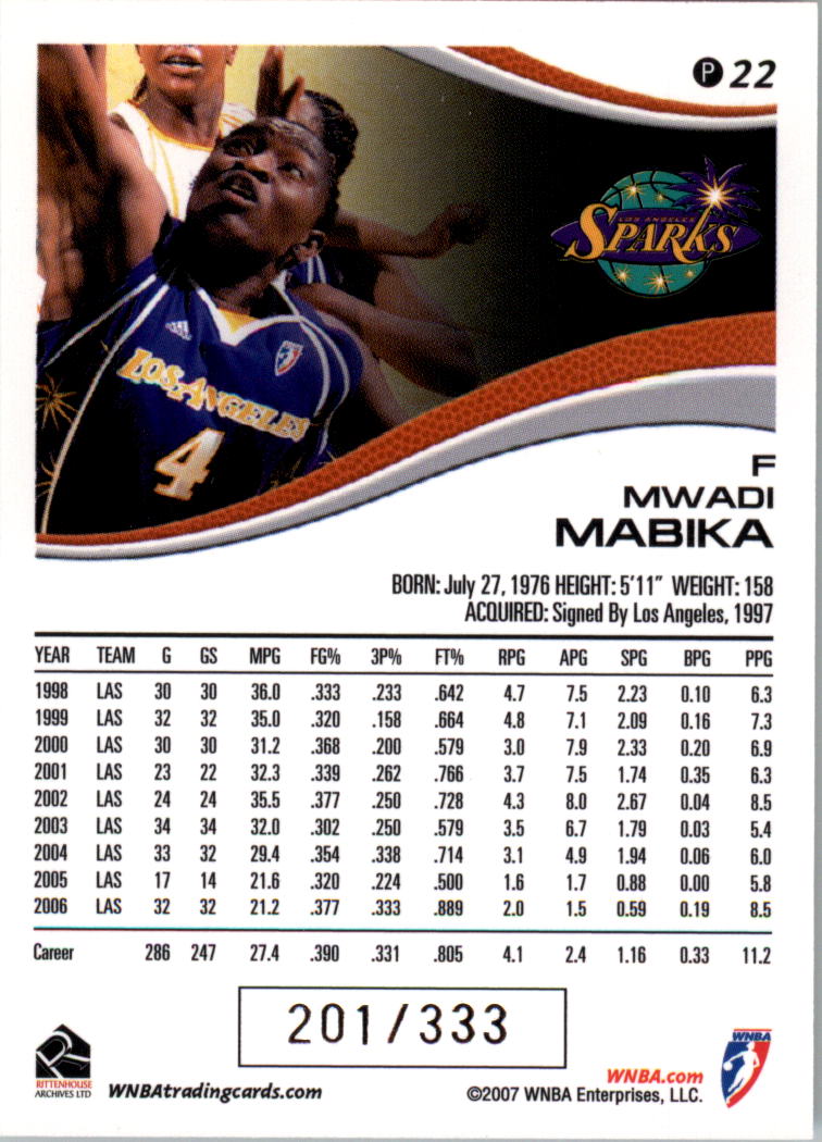 2007 WNBA Parallel #d/333 YOU PICK - Picture 11 of 35