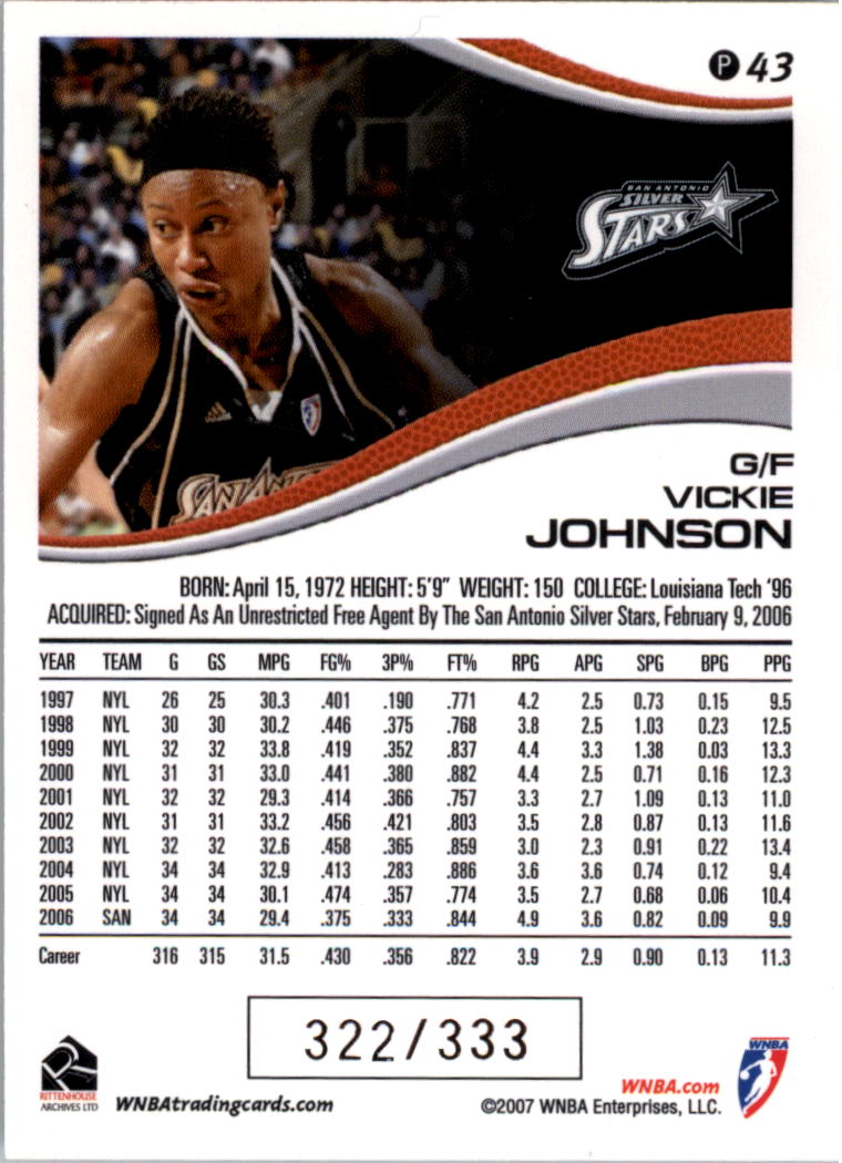 2007 WNBA Parallel #d/333 YOU PICK - Picture 19 of 35