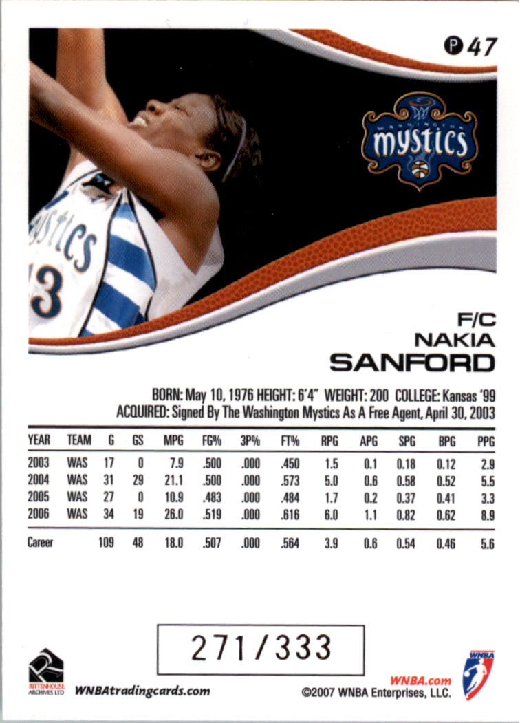 2007 WNBA Parallel #d/333 YOU PICK - Picture 23 of 35