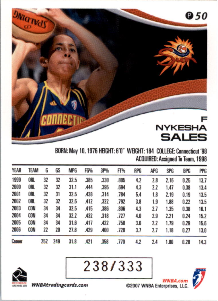 2007 WNBA Parallel #d/333 YOU PICK - Picture 27 of 35