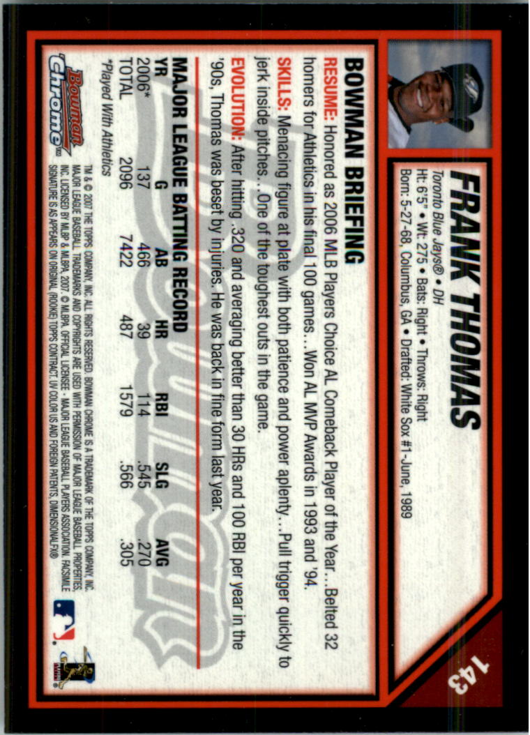 2007 Bowman Chrome Baseball Card Pick - Picture 281 of 427