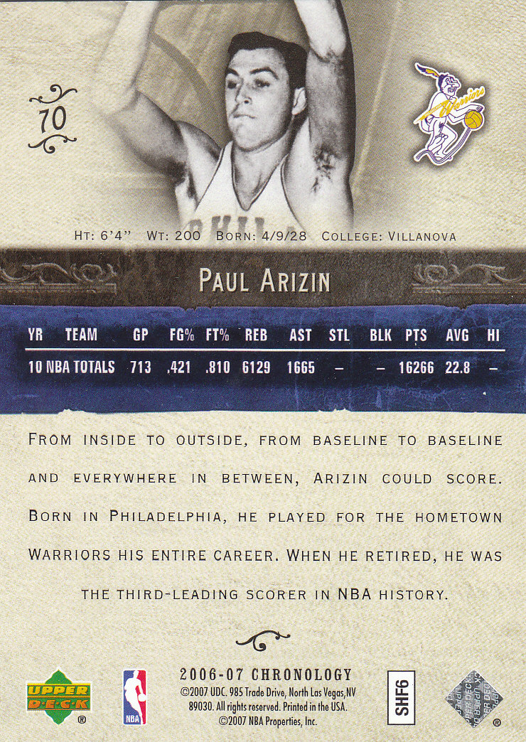 2006/2007 Chronology (Upper Deck) Basketball - Picture 19 of 33
