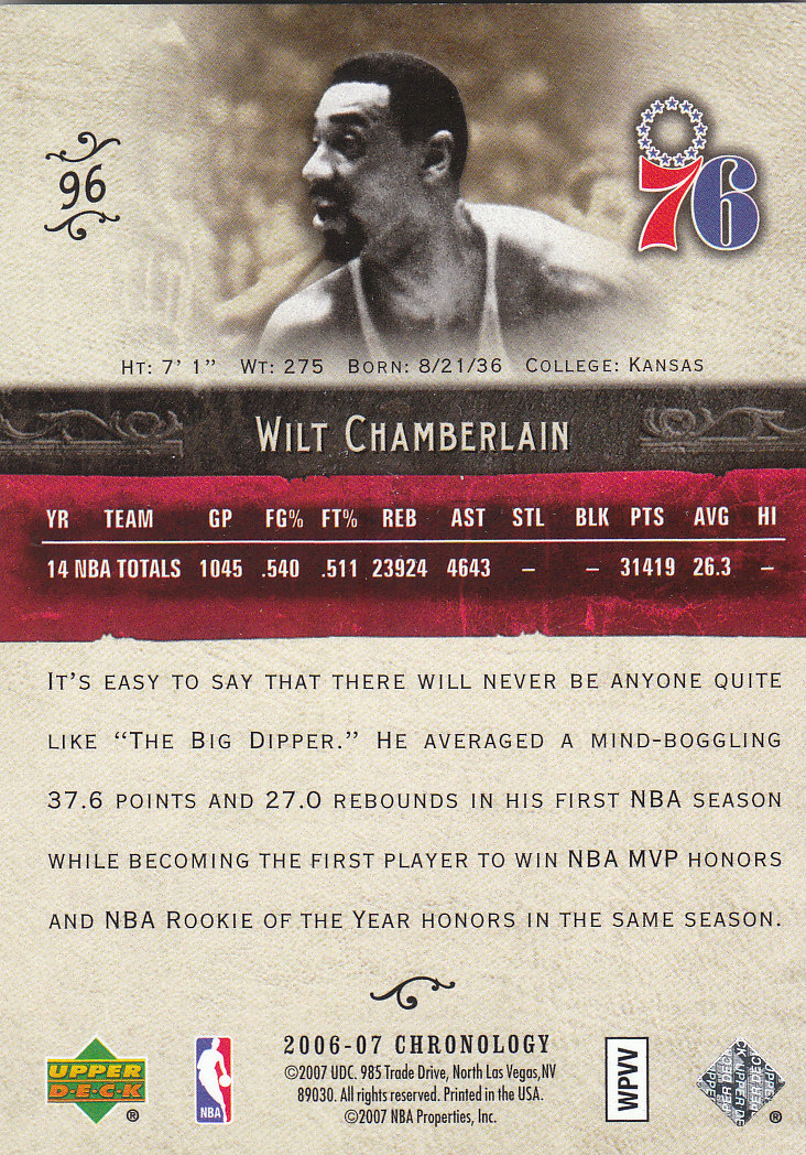 2006/2007 Chronology (Upper Deck) Basketball - Picture 25 of 33
