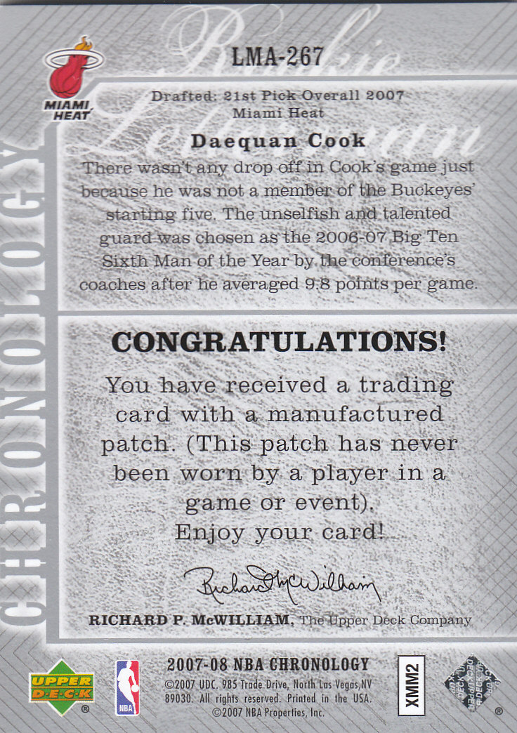 2006/2007 Chronology (Upper Deck) Basketball - Picture 33 of 33