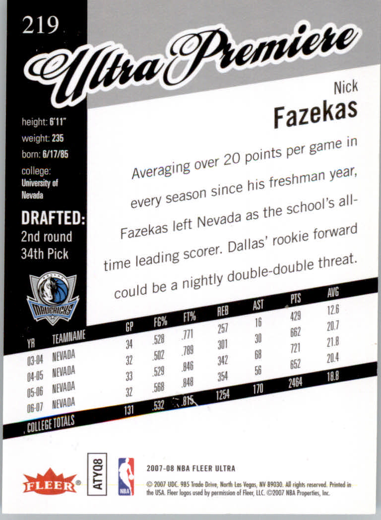 2007/2008 Ultra SE Basketball "Retail" Parallel Base Cards - Picture 53 of 71