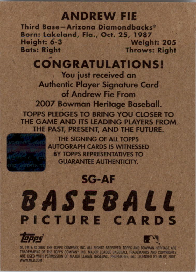 2007 Bowman Heritage Baseball Signs of Greatness AUTO You Pick