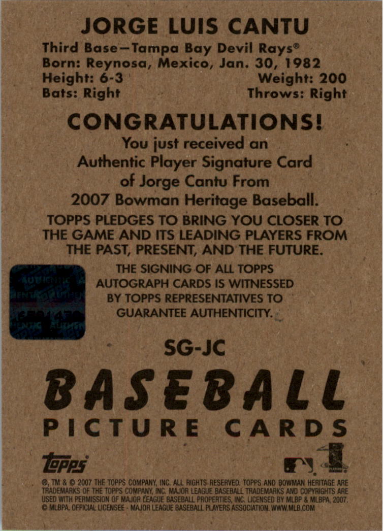 2007 Bowman Heritage Baseball Signs of Greatness AUTO You Pick