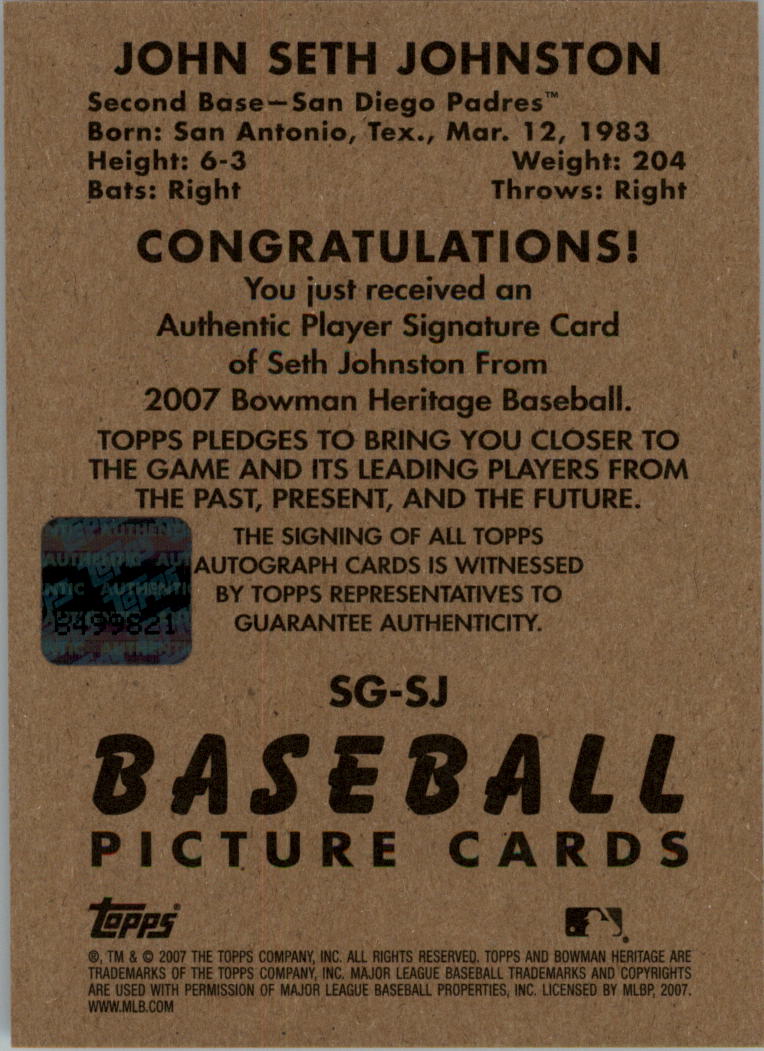 2007 Bowman Heritage Baseball Signs of Greatness AUTO You Pick