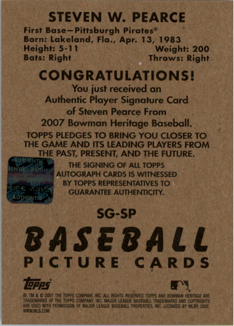 2007 Bowman Heritage Baseball Signs of Greatness AUTO You Pick