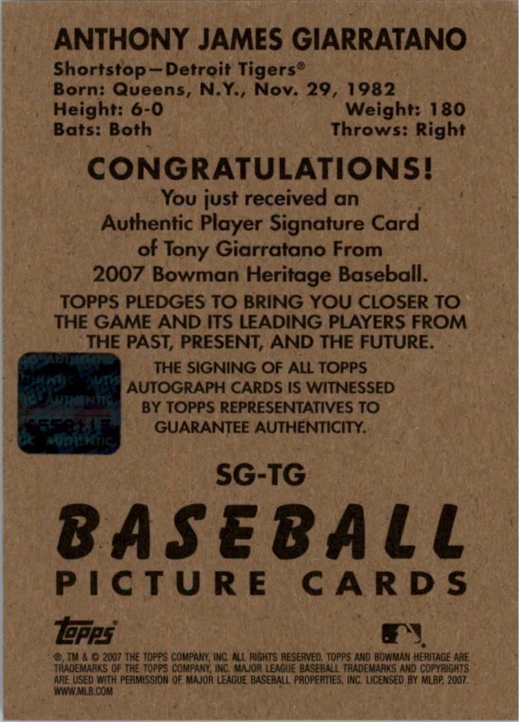 2007 Bowman Heritage Baseball Signs of Greatness AUTO You Pick