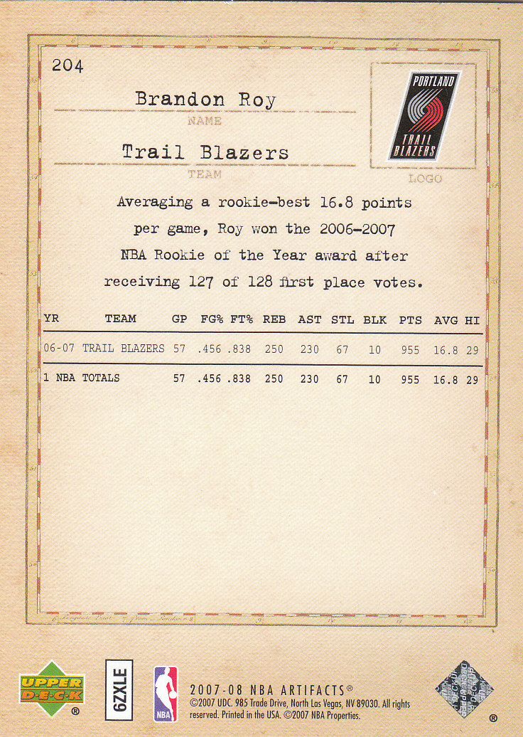 2007/2008 Artifacts (Upper Deck) Basketball - Picture 85 of 108
