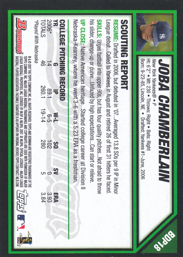2007 Bowman Draft Baseball Part 1 Main Set (Paper) - Picture 37 of 316