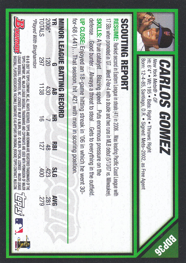 2007 Bowman Draft Baseball Part 1 Main Set (Paper) - Picture 73 of 316
