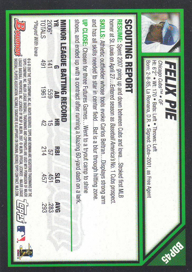 2007 Bowman Draft Baseball Part 1 Main Set (Paper) - Picture 91 of 316