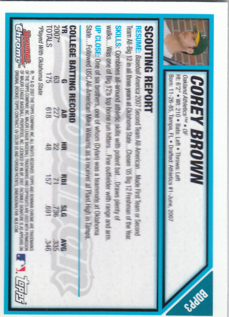 2007 Bowman Chrome Draft Baseball - Picture 114 of 360