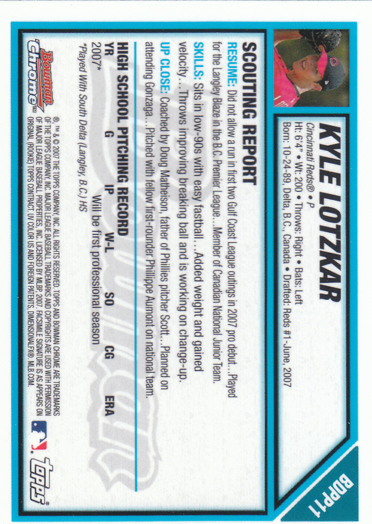 2007 Bowman Chrome Draft Baseball - Picture 130 of 360