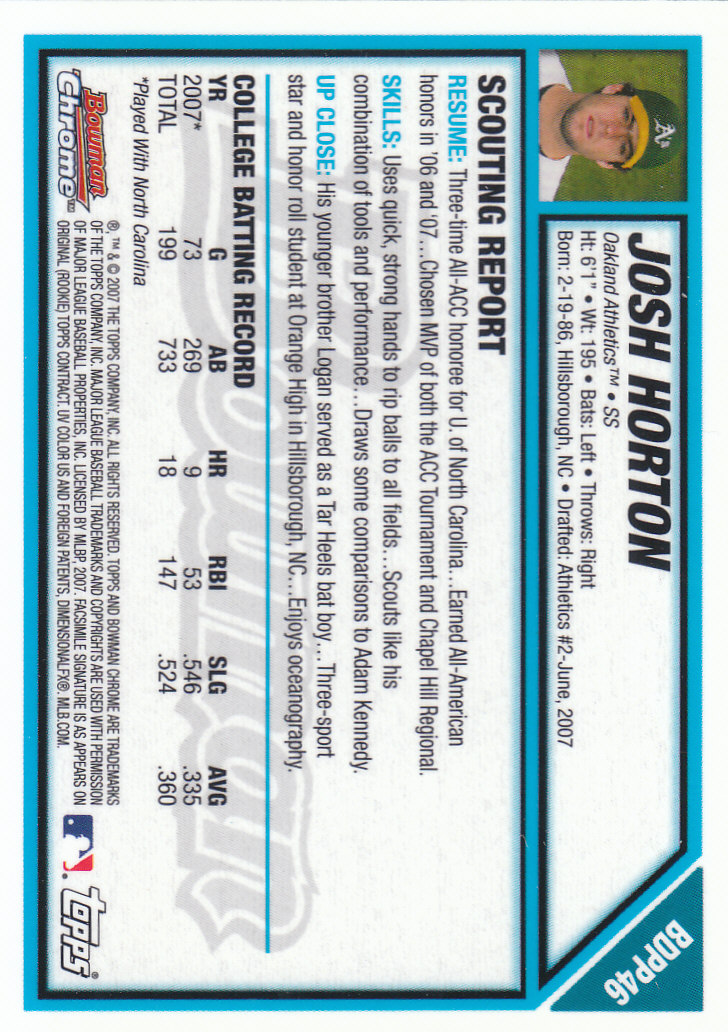2007 Bowman Chrome Draft Baseball - Picture 191 of 360