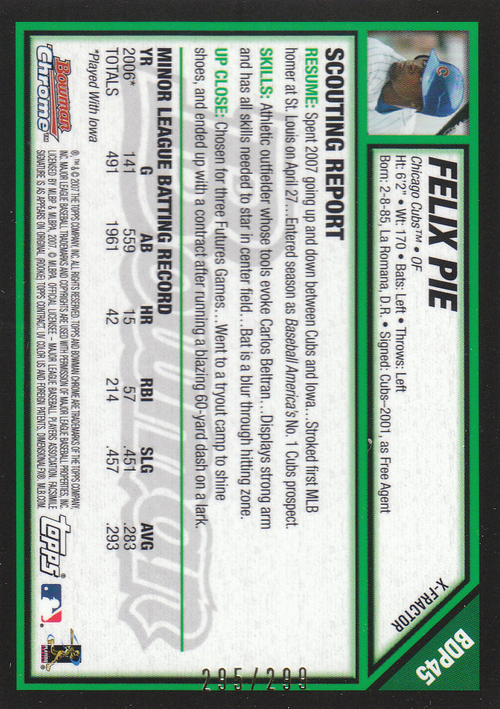 2007 Bowman Chrome Draft Baseball - Picture 360 of 360