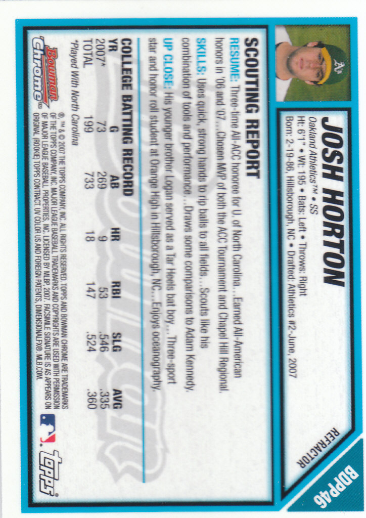 2007 Bowman Chrome Draft Baseball - Picture 236 of 360