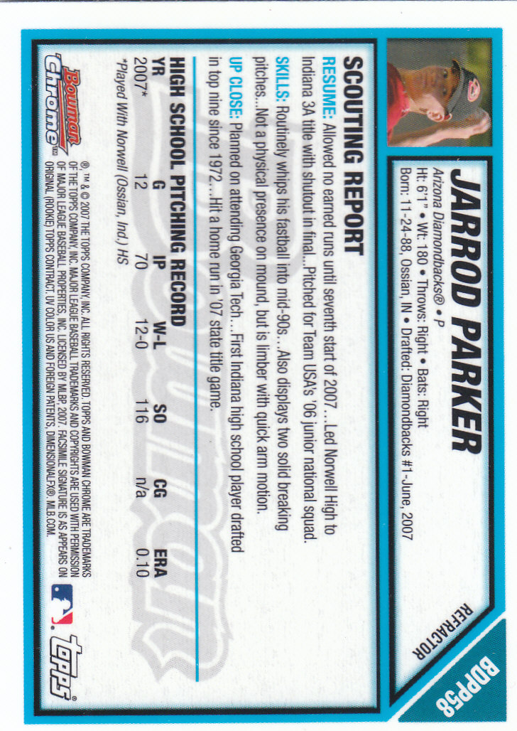 2007 Bowman Chrome Draft Baseball - Picture 240 of 360