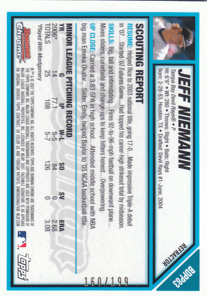 2007 Bowman Chrome Draft Baseball - Picture 334 of 360