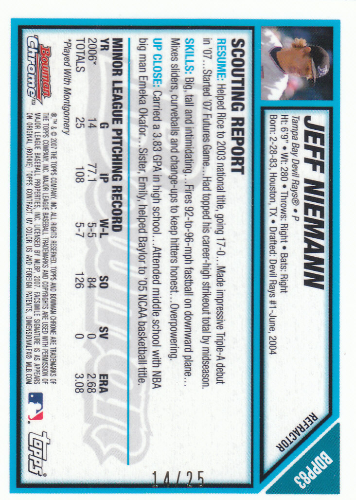 2007 Bowman Chrome Draft Baseball - Picture 336 of 360